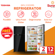 (FREE DELIVERY KEDAH, PERLIS & PENANG) Toshiba 661L 2 Doors Top Freezer Refrigerator Fridge 2 Pintu 