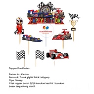 (F1) CAR SET ART PAPER MATERIAL TOPPER BOUQUET DECORATION PAPER / BIRTHDAY CAKE TOPPER / VIRAL CAKE 
