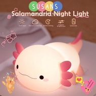 SUSANS Nursery Sleeping Lamp, Nightlights Cute Axolotl Night Light,  for Baby Child Silicone Touch C