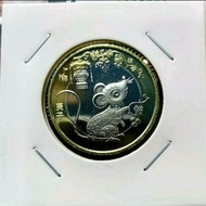 ||||New Terlengkap Murah Koin China 10 Yuan 2020 Bimetal Shio Tikus