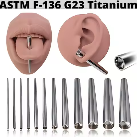 1PC G23 Titanium Concave Taper Expander Stretching Ear Taper Concave Ear Taper Professional Insertio