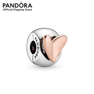 Pandora Heart Pandora Rose and sterling silver clip เครื่องประดับ ชาร์ม ชาร์มสีเงิน สีเงิน ชาร์มเงิน