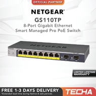 Netgear GS110TP | 8-Port Gigabit PoE+ Ethernet Smart Switch with 2 SFP Ports and Cloud Management