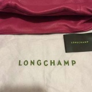 longchamp le pliage cuir large handbag - cherry