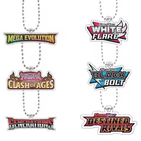 Anime Ptcg Pokemon Full Series English Version Keychain Bag Pendant Anime Mega Evolutions Sv10 Sv11 