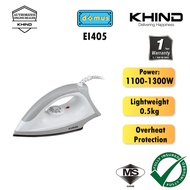 Khind 1100-1300W Electric Dry Iron Coated Non Stick Seterika Ringan Murah Berkualiti EI405 EI-405