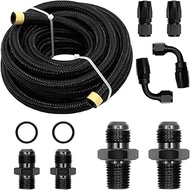 15FT (4.57m) AN6 Automatic Transmission Radiator Line Kit for 4L60E 4L65E - Black Braided Fuel Line