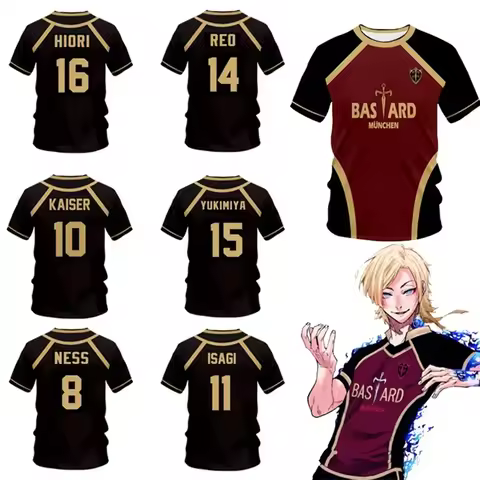 Jersey Futsal Football Motif VL Replika Blue Lock Anime Bastard Munchen Summer Breathable Tshirt Spo
