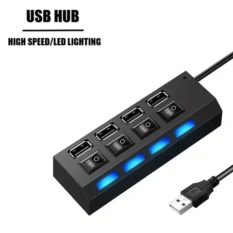 Switch Extension Hub 4 Ports USB2.0 Hub Computer USB Extension Hub One Drag Four USB 2.0 Splitter Fo