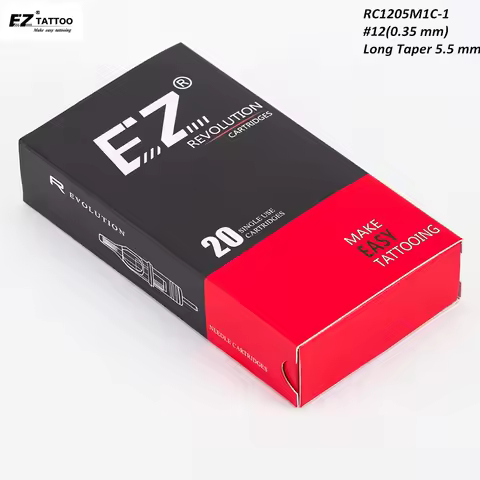 RC1205M1C-1 EZ Revolution Cartridge Needles Curved Magnum 5RM 0.35 MM Long Taper for Rotary Tattoo P