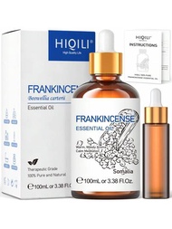 Hiqili乳香精油,100ml/3.38 Fi.oz。純淨未稀釋的精油,適用於皮膚、身體、按摩、擴香器、加濕器、家居香氛燭和肥皂,持久香氣