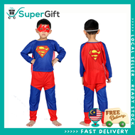 Kids Superhero Costume Superman Full Set Baju Seluar + Mask Baju Superhero Kanak-kanak