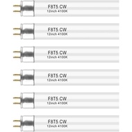 PACETAP F8T5 CW 4100k Fluorescent Bulbs 6 Pack, T5 12 inch 8 Watts Linear Under Cabinet Light Bulb C
