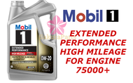 Mobil 1 Extended Performance High Mileage 0w20 Fully Synthetic Engine Oil 4.73L (ORIGINAL)