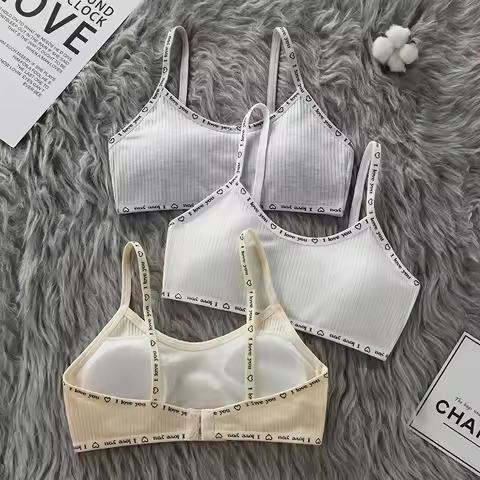 3-Pack Girls' Bra Underwear for Primary School Students, 10-11-Year-Old Girls, 9-12-Year-Old Girls, 