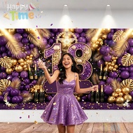 18th Birthday Banner Backdrop Decorations for 7th 50th Birthday Party Photography Background Decor