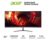 Acer Nitro ED340CUR W0 34" VA Curved 1500R 240Hz 1ms 2K UltraWide Gaming Monitor (HDMI/ DP/ AUXO)