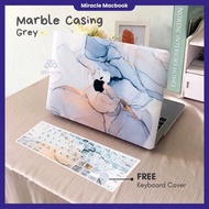 Macbook pro protective Case 13 Inch water/ M1 M2 M3 M4 Casing Marble Grey Clear includes Free protec