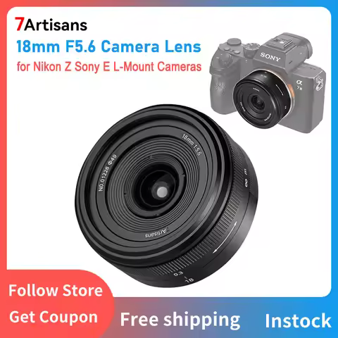 7artisans 18mm F5.6 Camera Lens Full Frame Ultra Wide Angle Focus Prime Lens Pancake Lens for Nikon 
