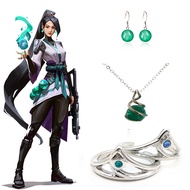 Anime Game Trinket Jewelry Valorant Necklace Sage Jett Pendant Necklace ring Costume Props Accessori