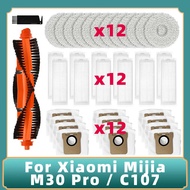 Compatible For Xiaomi Mijia M30 Pro / C107 Robot Vacuum Cleaner Main Brush Mop Cloth Rag Heap Filter Dust Bag Accessories Parts