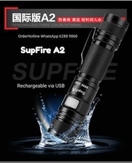 國際品牌神火 SupFire A2 袖珍强光手電筒 1000 流明（10瓦），USB 直充。
