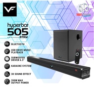 Vinnfier VF Hyperbar 505 BTRW (2024) Wireless Soundbar Wireless Subwoofer Karaoke System Built In Mi