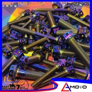 (PER PC) HENG ORIGINAL FLOWER TYPE TITANIUM BOLTS STAINLESS M4 / M5 / M6 / M8 / M10  MOTORCYCLE PARTS AND ACCESSORIES