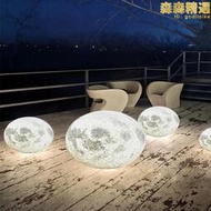 仿3D落地月球燈北歐定製大型月亮吊燈設計師樣品屋展示中心戶外草坪庭院燈