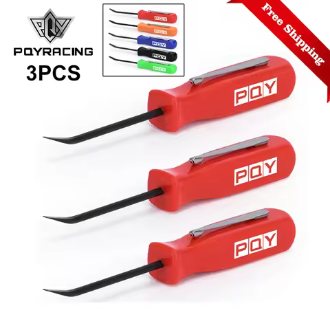 3pcs Pocket Pry Bar Short Angled Operating Handy Tool 4-Sided Grip PQY-GJ005-QY