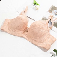 FallSweet Plus Size E F Cup Women Thin Underwire Push Up Brassiere No Pad Minimizer Bra Floral Lace 