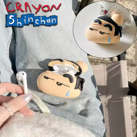 Crayon Shin-chan Cute Case for Airpods 1 2 3 Pro2 Protective Wireless Earphone Charging Cover 3D Car