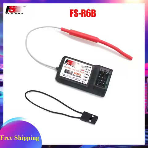 FlySky FS-R6B 2.4Ghz 6CH GFSK PCM AFHDS RC Receiver Compatible With I6 I10 T6 CT6B TH9x Transmitter 