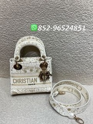 全新閒置✨全港最平 ‼支持面交陪驗 ‼🌈Dior Mini D-Lite Astral Bag M0500OEEJ-M01E White/ Gold 白色 金色💖可手拎 可單肩 可斜孭👏現貨 支持陪驗