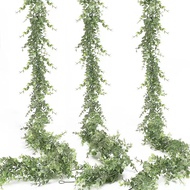 Artificial Green Plant Artificial Eucalyptus Garland Vines.Mi Eucalyptus Wall-Mounted Plant Fake Han