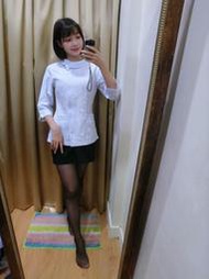 ♥玩美主題趴♥C16 護士服制服上衣 OL制服上衣 OL襯衫 銀行制服上衣 緞面上衣絲質上衣 緞面襯衫 二手襯衫