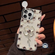 Luxury Diamond Clover Phone Case For OPPO A38 A33 A32 A31 A18 A17K A17 A15S A15 A12E A12 A11K A9 A8 