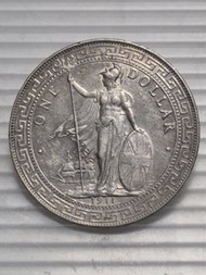 1911 British Trade Dallor 站洋銀幣