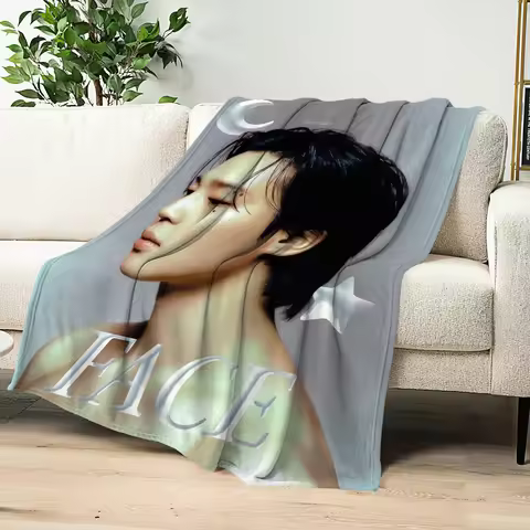Blanket Flannel singer warm comfort soft plush blanket for J-Jimin sofa idol living room Kpop office