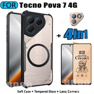 4 in 1Tecno Pova 7 สี่มุม Anti Fall เคสโทรศัพท์สําหรับ Tecno Pova7 Pova 6 Pro 6 Neo ปลอกแม่เหล็กไร้ส