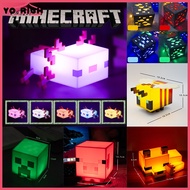 LED Minecraft Lamp Torch Color Changing Water Bottle Ore Block Axolotl A Minecraft Movie Pig Head Be