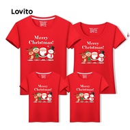 Lovito Kids Casual Christmas Tshirt Spring/summer Red Tshirt for Boy LNL125231 Lovito Kanak-kanak Ka
