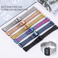 Stainless Steel  Strap for Casio Vintage Small Watch Band F-91W F105/108/A158W/168 AE1200/1300 Wrist