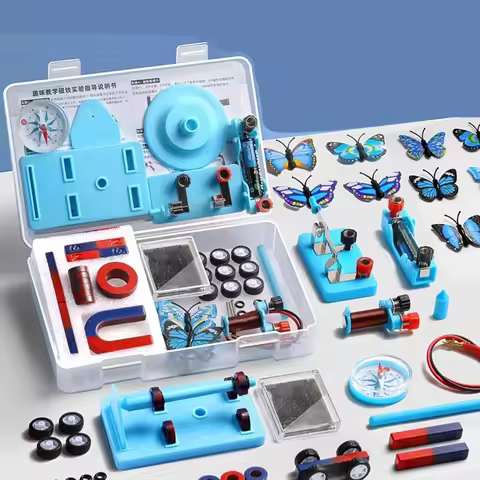 4-Tier Science Magnet Kits 13-81 PCS | STEM Physics Lab w/U-Shaped Magnets, Electromagnets & Cars | 