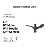 Panasonic F-M12EC Ceiling Fan WIFI 3 Blade (48") F-M12ECVBKH