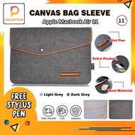 Sleeve Kanvas List Apple Macbook Air 11 Pouch Bag Tas Laptop 11 in Ori