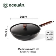 Ecowin cookware non-stick iron pan with lid PFOA-free non-stick coated cookware suitable for all sto