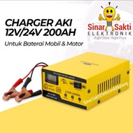 Charger Cas Aki Motor Mobil 250 Watt 200Ah 12v / 24v Alat Casan Truk