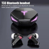 【Eco-friendly】 T33 Tws Game Wireless Bluetooth Headset Low Delay Sound Quality Earbuds With Mic Digital Display Fone Bluetooth Headphones