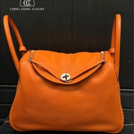 🌈Hermes🧡Lindy 30🧡橙色銀扣🧡98新🌟TC皮🌟愛馬仕🌟